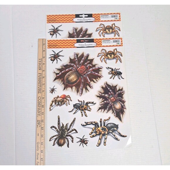 Vtg Lot 10 Halloween Window Clings Bloody Zombie Scary Static Reusable NEW - Picture 6 of 6